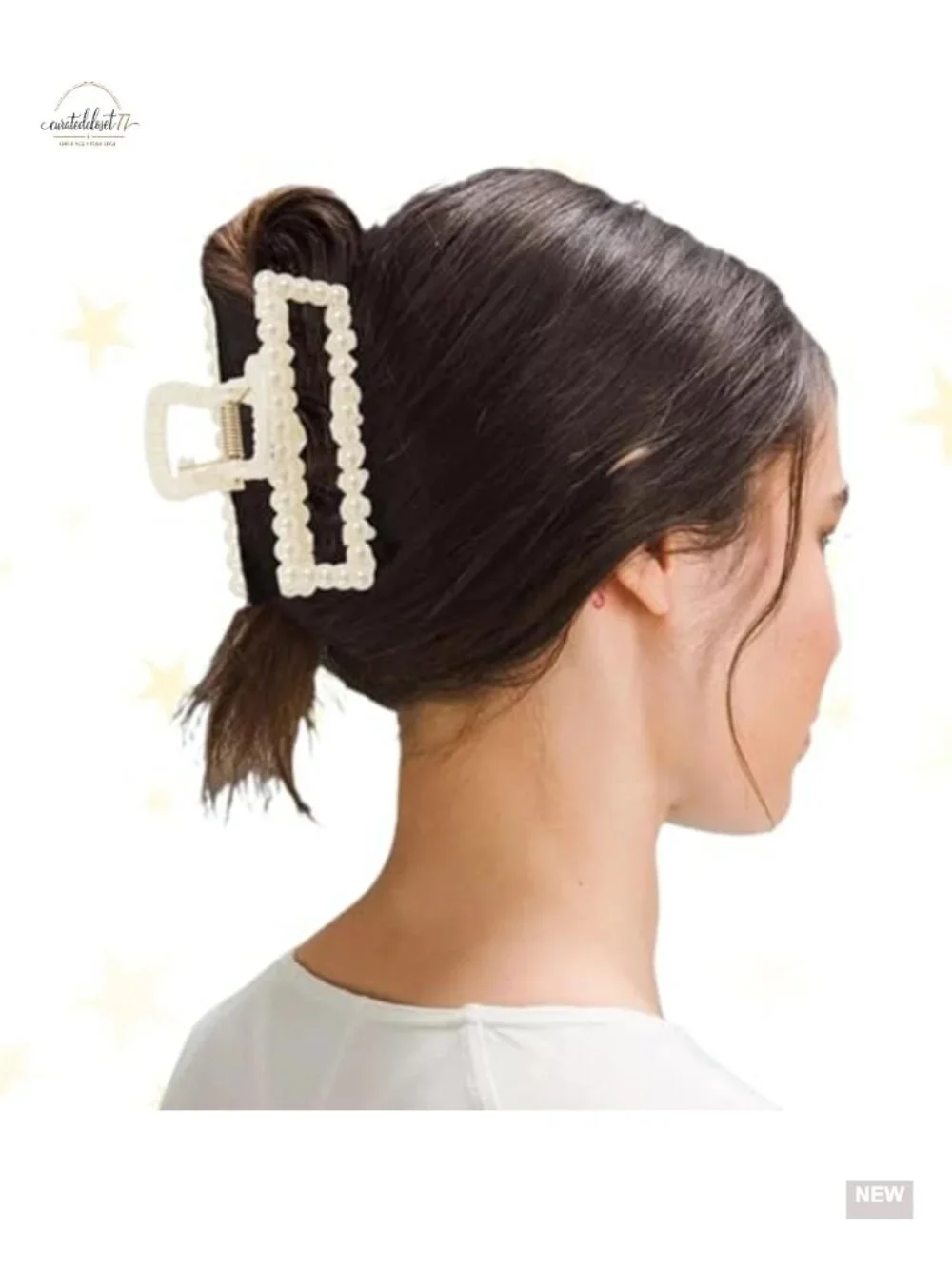 6-Pack Pearl Claw Hair Clips, Non-Slip Strong Hold, Elegant Hair Accessories